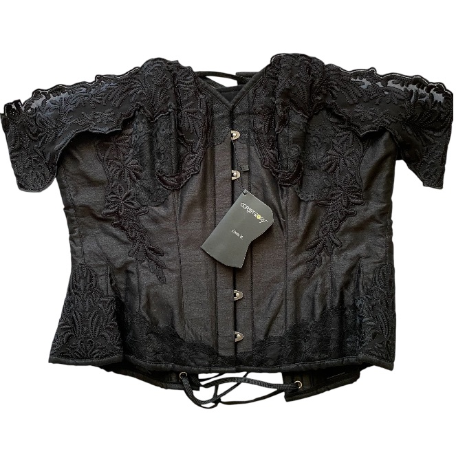Nwt Black Lace-Up Corset Top By Corset Story
